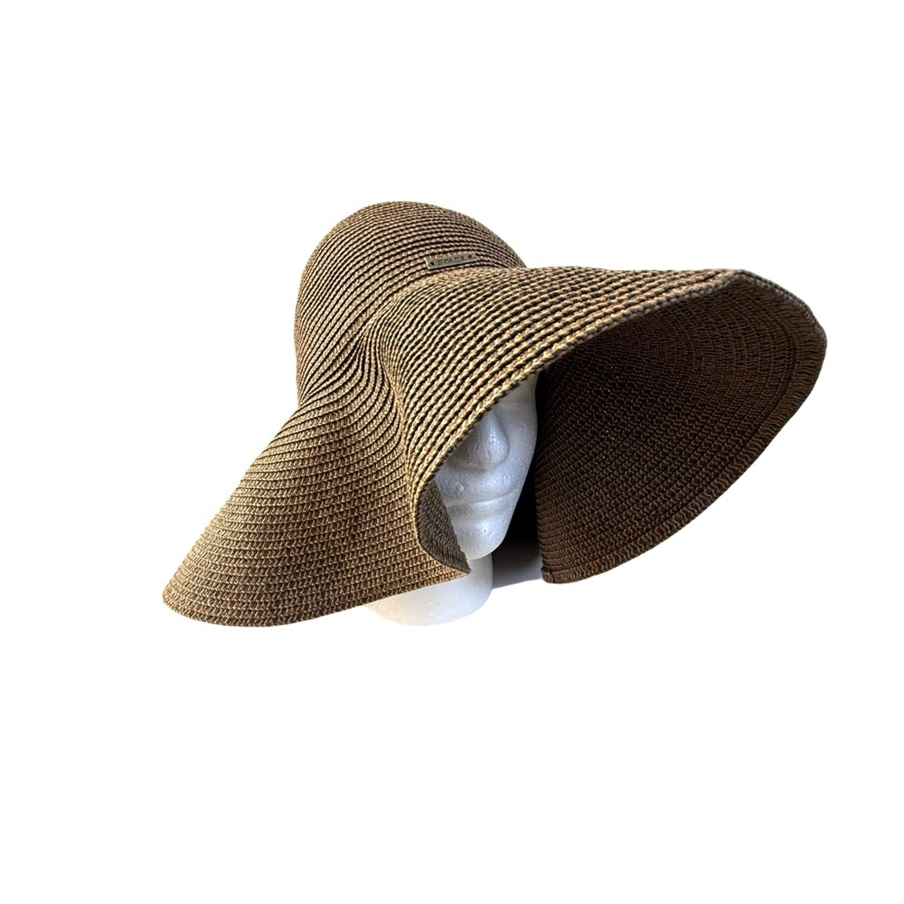 prAna Wide Brim Straw Sun Hat - Brown/Tan